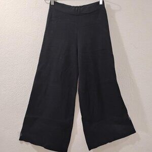 ZARA (26-S- )KNIT-GAUCHOS PANT KNIT WAVES FABRIC TEXTURE-WIDE LEG MIDI knit